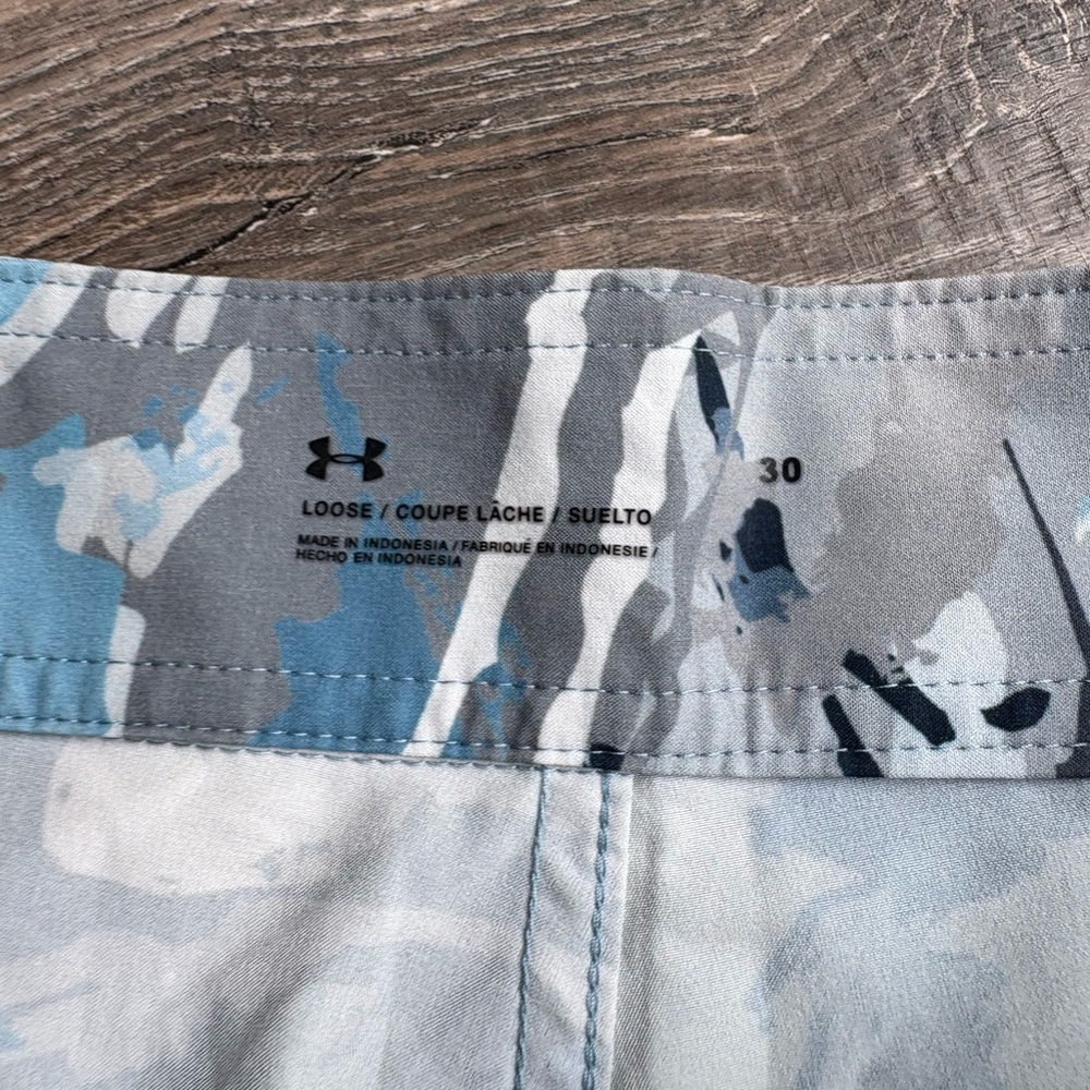 Under Armour Men's Camo Shorts - Gray and Blue NWT UPF 40 NWT - Picture 4 of 8